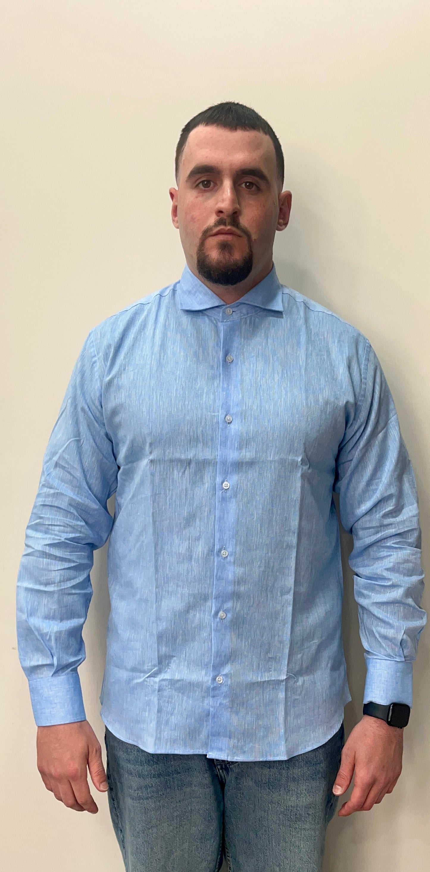 Nero Opaco Camicia Lino