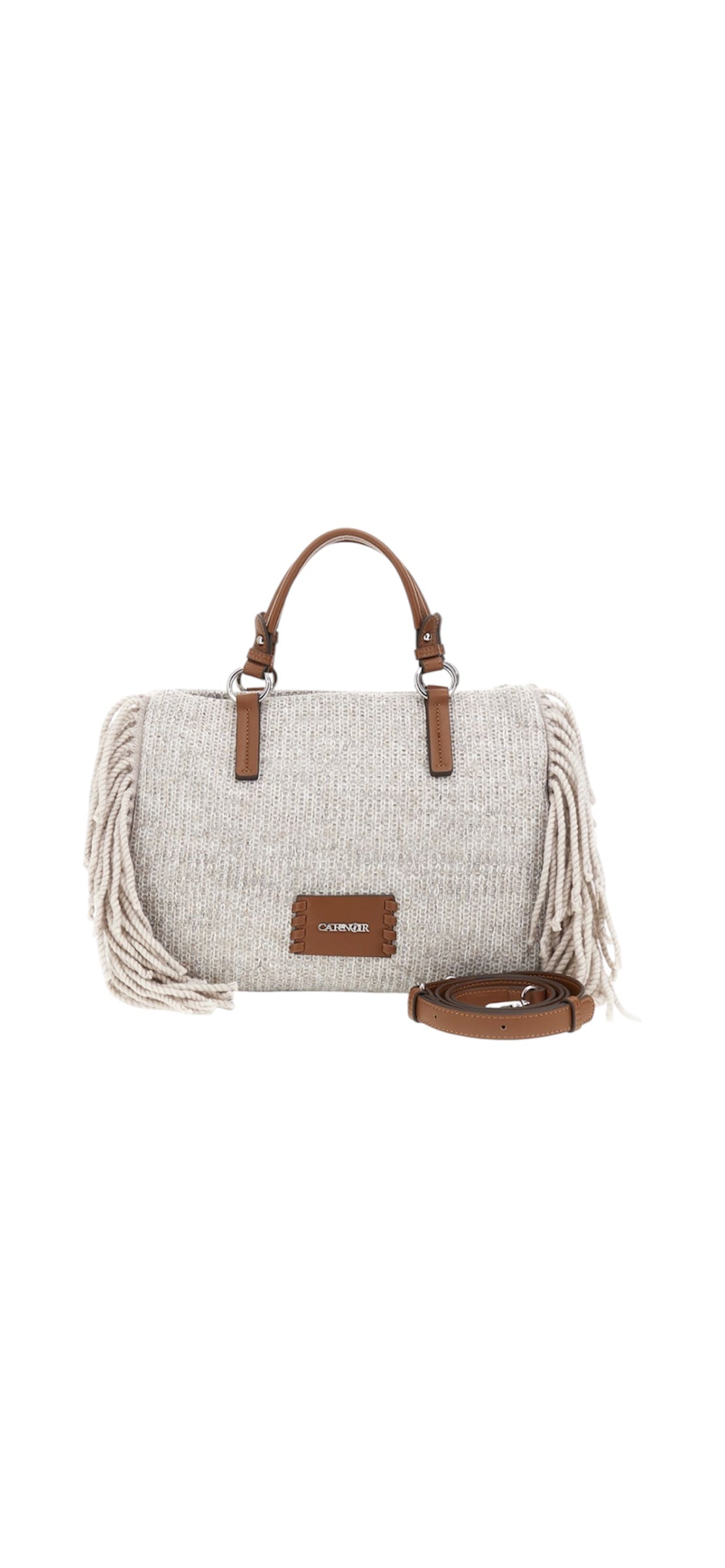 Borsa con frange di lana