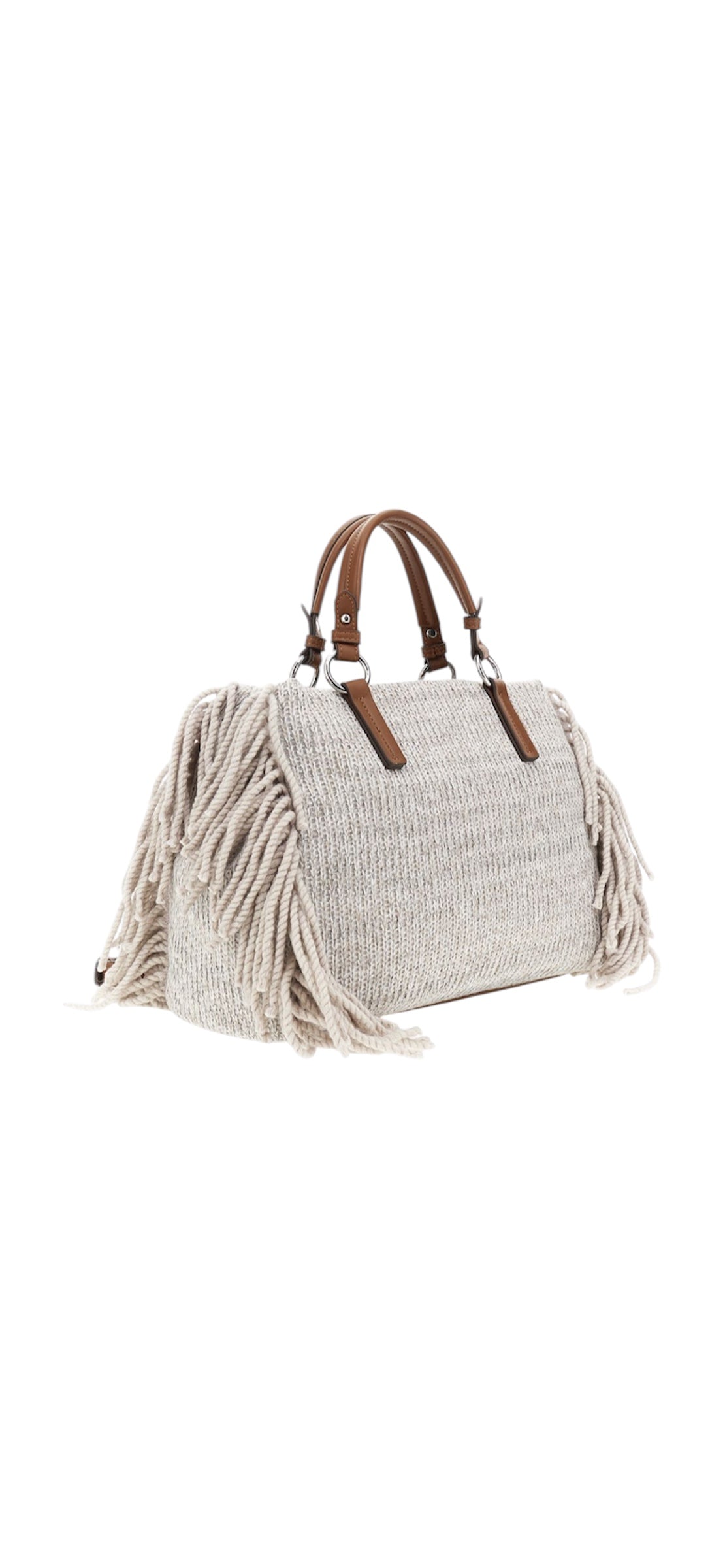 Borsa con frange di lana