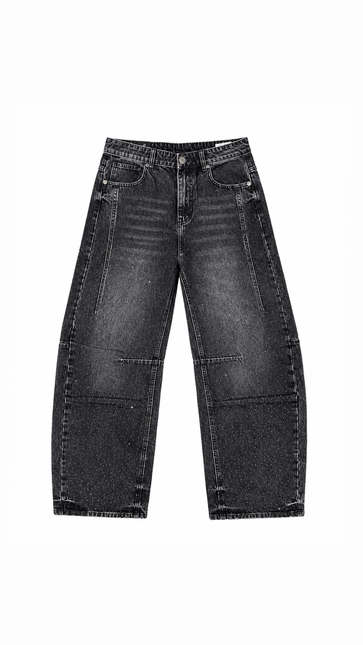 Jeans fondo ampio con strass