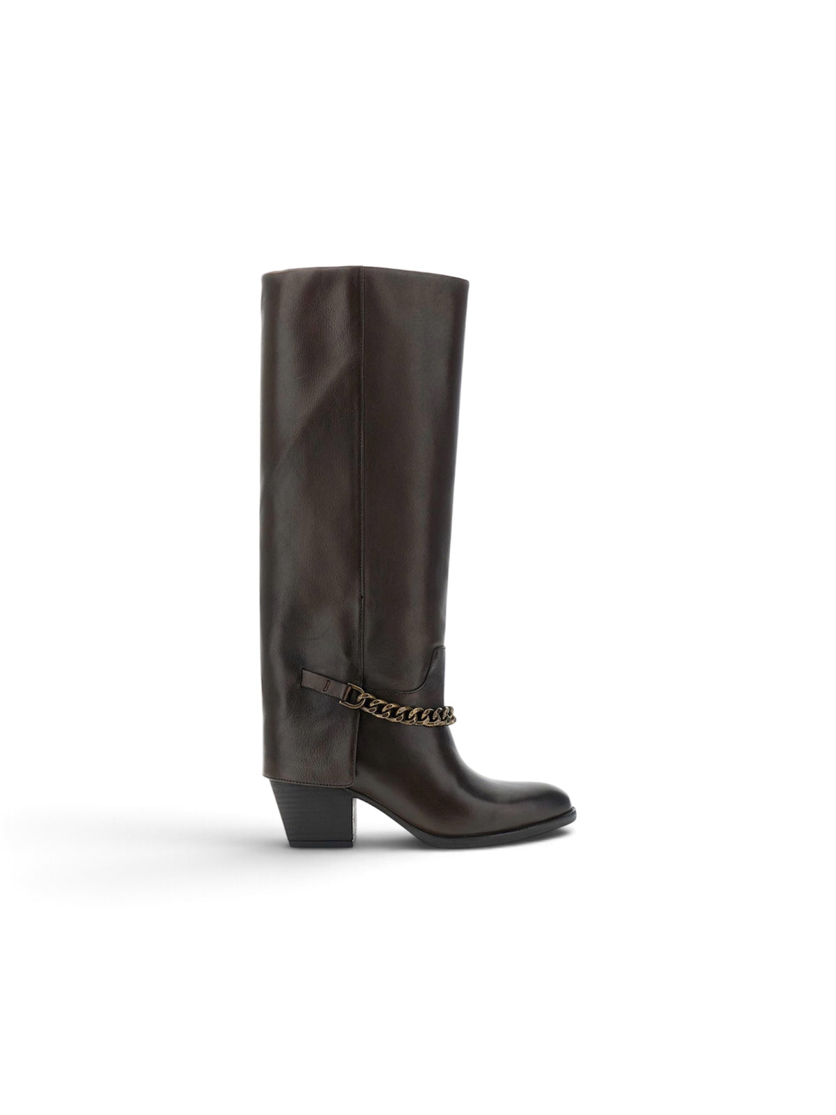 Stivali in pelle con catena frontale