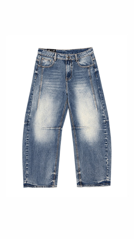 Jeans fondo ampio con strass