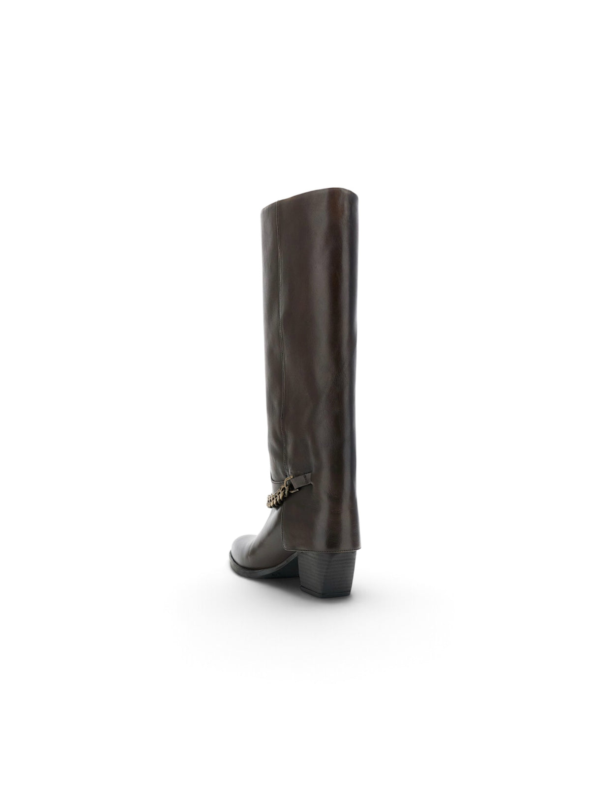 Stivali in pelle con catena frontale