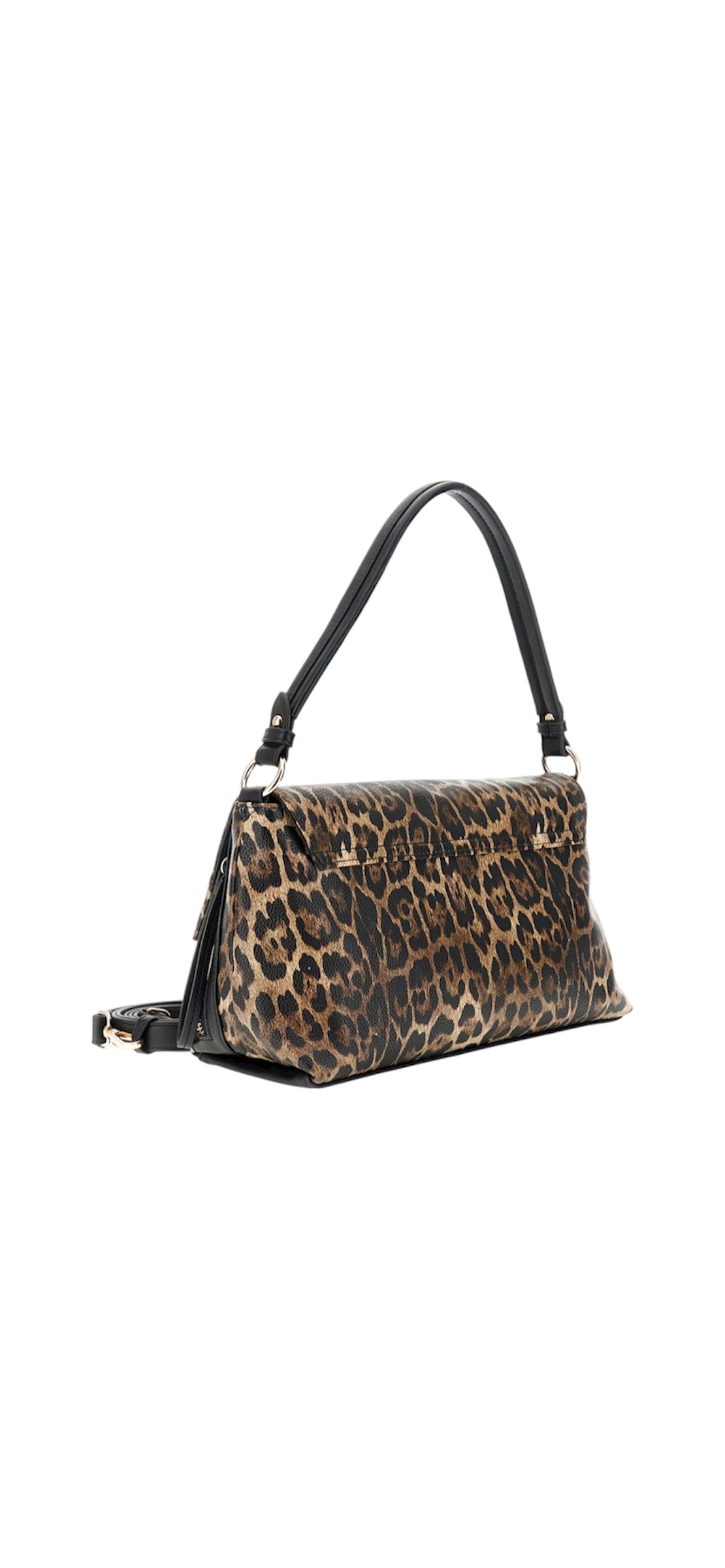 Borsa a spalla con stampa leopardo
