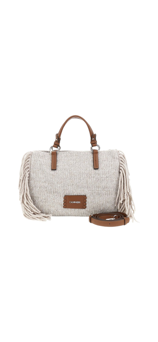 Borsa con frange di lana