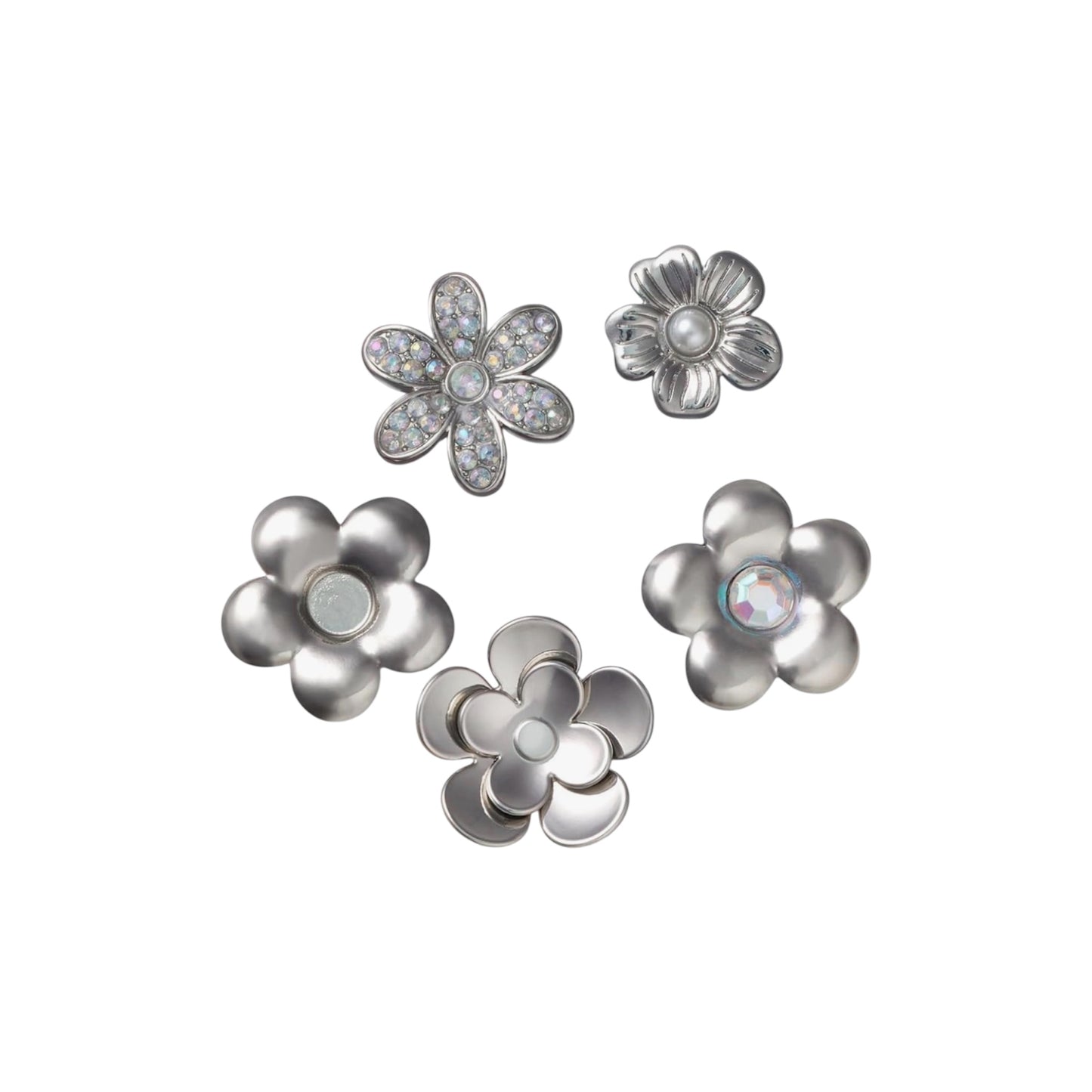 Silver Monochrome Daisy 5pack